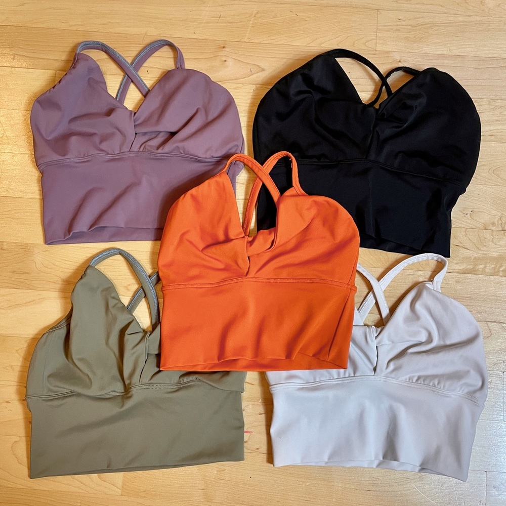 2nd Skin - BUNDLE of 5 Tops - Black, White, Orange, Sage(ish), and Purple